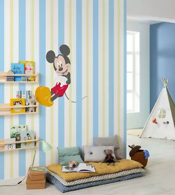 Wallpaper Mickey Mouse Wall Mural 78x98 Inch Blue Children Bedroom Disney • £88.99