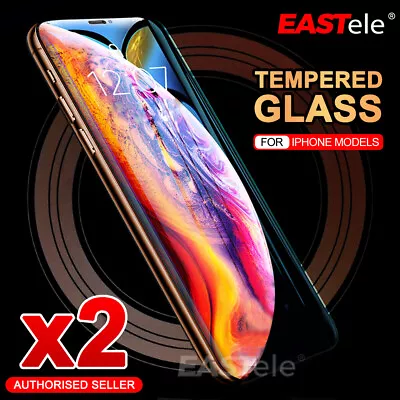 $3.99 • Buy 2x For IPhone 14 13 12 11 Pro XS Max XR 8 Plus Tempered Glass Screen Protector