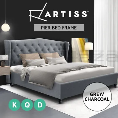 $316.95 • Buy Artiss Bed Frame Double Queen King Size Base Mattress Platform Fabric Wooden