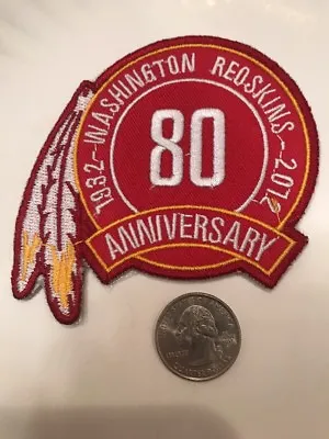 Washington Redskins 80th Anniversary Embroidered Iron On Patch 3.5” X 3” • £6.64