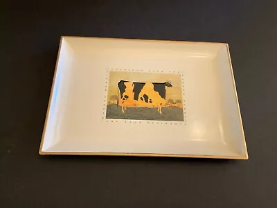 Vintage Otagiri Lacquerware American Folk Art Warren Kimble Cow Dish Tray Japan • $16.99