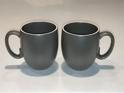 S/2 Vera Wang Naturals Wedgwood Graphite Mugs Coffee Cups 12 Oz EUC • $29.99