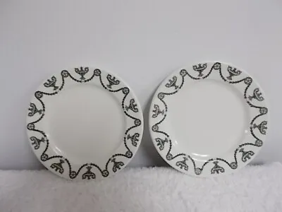 2 Vtg Syracuse China St Elmo 5 1/2  White Green Porcelain Plates Restaurant Ware • $13.99