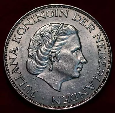Uncirculated 1959 Netherlands 2 1/2 Gulden Silver Foreign Coin • $7.50