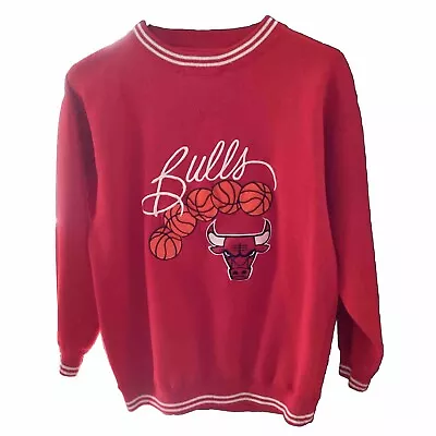 Vintage 1990s Chicago Bulls Embroidered Sweatshirt Official NBA Licensed AthleXL • $28