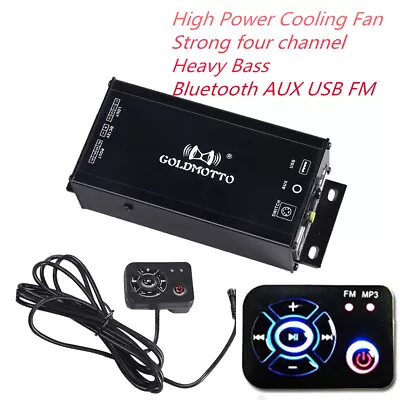 Motorcycle Audio Amplifier MP3 USB AUX Bluetooth Music Sound System 12V • $77.89