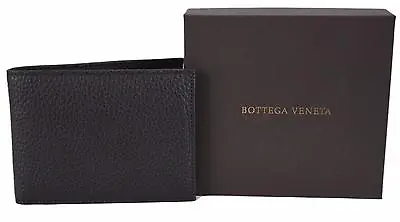 NEW Bottega Veneta Men's Black Catalano Leather Bifold Wallet W/Coin Pocket • $287.86