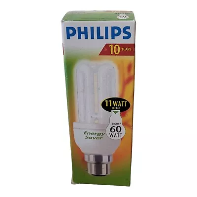 Philips BC 11 W  Watt (60w) CFL Fluorescent Bulb Lamp • £5.99