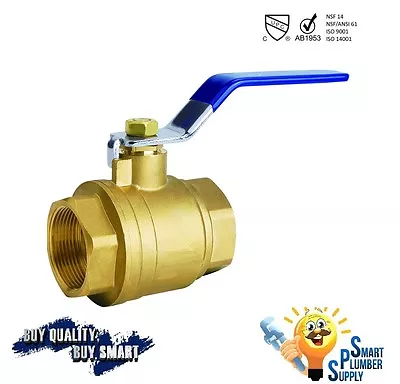 Female Threaded Shut Off Ball Valve 3/4 Inch Full Port (000-3/4) - Lead Free • $6.99