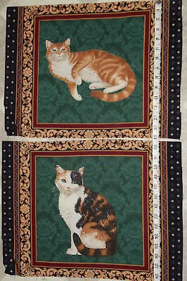 $4 • Buy Vintage Cotton Fabric Panels Pillow Quilt Block Americana Cat Kittens U Pick