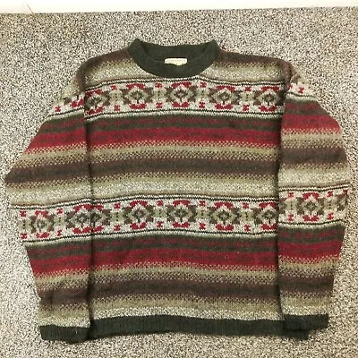 Vintage Woolrich Sweater Wool Blend Fair Isle Crewneck Pullover Mens Medium • $71.99