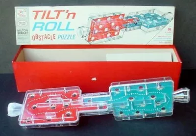 Vintage 1964 Tilt N’ Roll Obstacle Puzzle Game Milton Bradley Complete Marble • $13.99