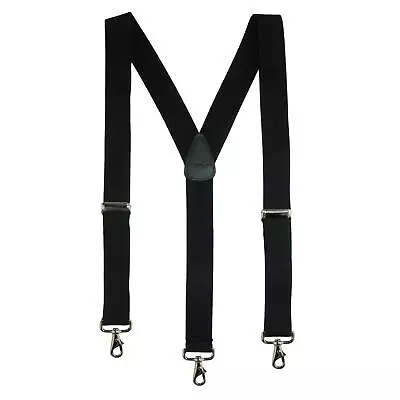 New CTM Men's Elastic Solid Color Suspender With Metal Swivel Hook Clip End • $19.94
