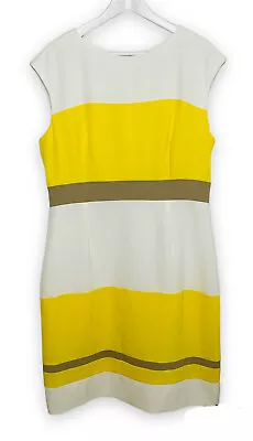 $20 • Buy Sandra Darren Womens Sheath Dress Colorblock Sleeveless Spring Summer Plus Sz 16