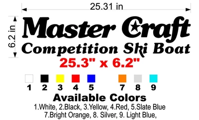 $21.95 • Buy Classic MasterCraft Competition Ski Boat Decal