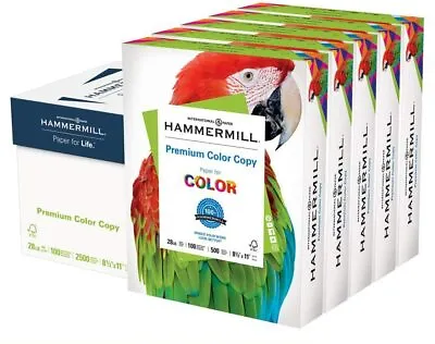 Hammermill Copy Paper 100 Brightness 28lb 8-1/2 X 11 Photo White 2500/Carton • $77.99