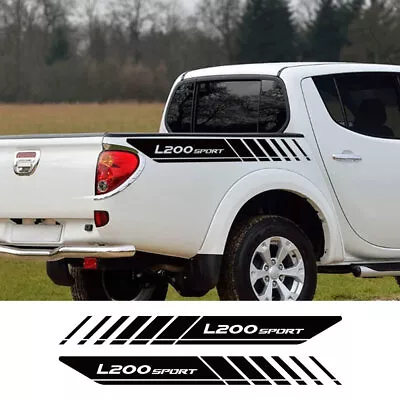 2 PCS Graphics Vinyl Stripe Car Sticker For Mitsubishi L200 Trunk Side Decals • $32.89