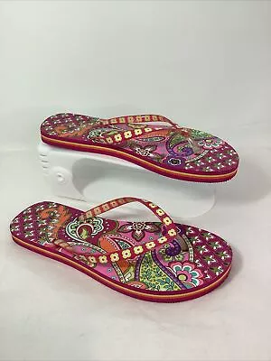 Vera Bradley Women’s Flip Flops Pink Swirls Size L (9/10) • $12.90