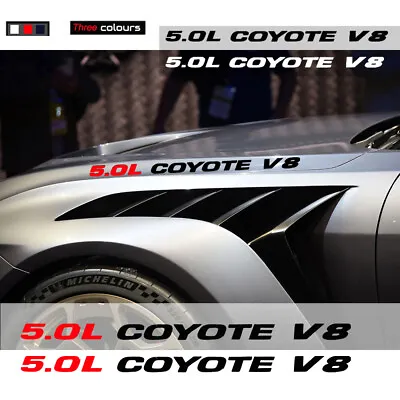 5.0L Coyote V8 Car Hood DECALS Emblem Stickers For Ford Mustang GT 2PCS • $11.83