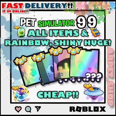 PET SIMULATOR 99 - PS99 - PET SIM 99 | Huge | Enchants | Boards | Eggs | Items • $62.99