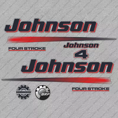 Johnson 4 HP Four Stroke Outboard Engine Decals Sticker Set Reproduction 4HP • $60.68