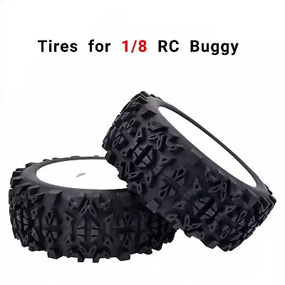 120mm Off-road Car Buggy Wheels Tyres 17mm Hub Hex For 1/8 RC Car White (4pcs) • $44.99