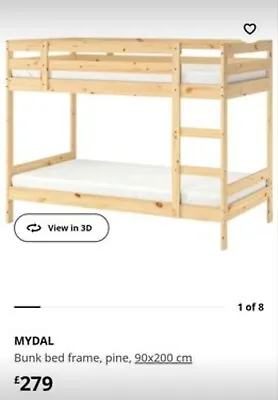 IKEA Mydal Bunk Bed Frame Wooden Pine • £180