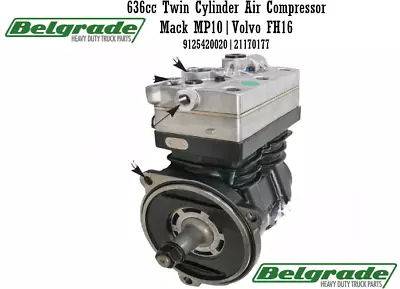 Wabco Style 636cc Twin Cylinder Air Compressor| Mack MP10-Volvo FH16 9125420020 • $899.99