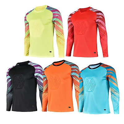 Boys Goalkeeper Soccer Jersey Padded Football Goalie Shirt With Sponge Protector • £6.89