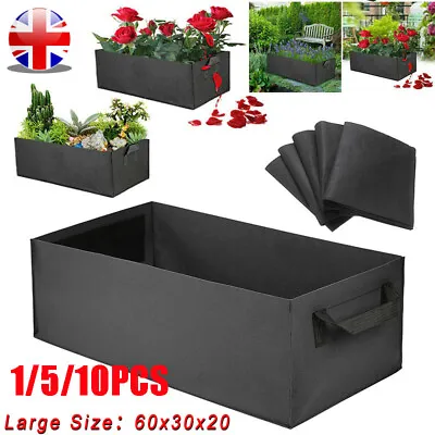 10Pc Reusable Large Plant Pot Bag Vegetable Tomato Potato Carrot Grow Bags Plant • £4.74