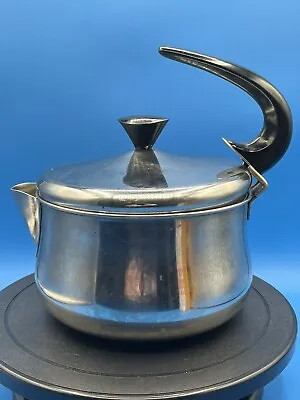 Farberware 2 Quart Stainless Steel Tea Pot Kettle Mid Century Modern 762 Vintage • $25.99