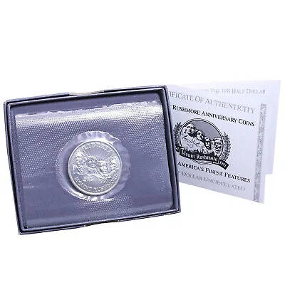 1991 D Mount Rushmore Bicentennial BU Commemorative Half Dollar Box & COA • $21.20
