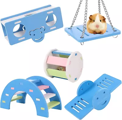 Smilcloud 5 Pcs Lovely Hamster Play Toys Rainbow Bridge & Seesaw & Swing Climb • £11.13
