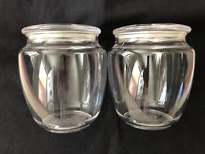 $14.95 • Buy Set Of 2 Acrylic Canisters W Gasket Airtight Lids - Unique Spice Jar Shape