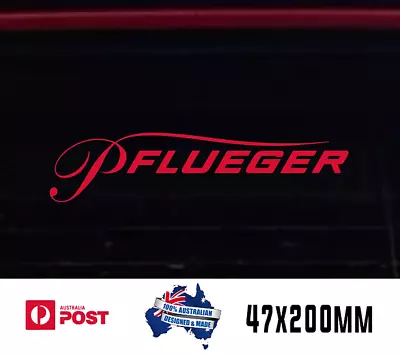 2x Pflueger Fish Boat Windscreen Windshield Decal Sticker 200mm RED • $11