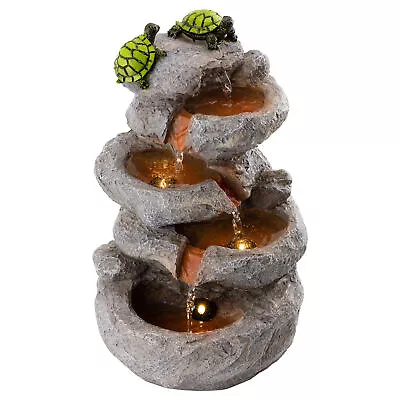 Relaxing Turtle Tabletop Fountain Small Decorative Indoor Waterfall • $24.99