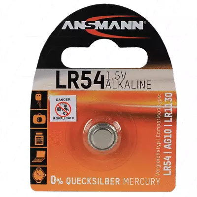 Ansmann LR54 Alkaline Battery Replaces 189A GP189 L1131 LR1130 RW89 V10GA • $13.99