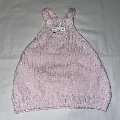 Baby Girls Hand Knitted Pinafore Style Dress 0-6 Months • £1.49