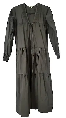 ADRIFT Black Maxi Dress 100% Cotton Long Sleeve XS • $22