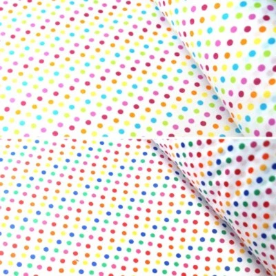 £1.50 • Buy Polycotton Fabric 5mm Polka Dots Rainbow Coloured Sensational Spots Spotty Dot