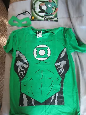 Green Lantern Adult L (36-38) Shirt Mask Ring New Fast Ship • $10.99