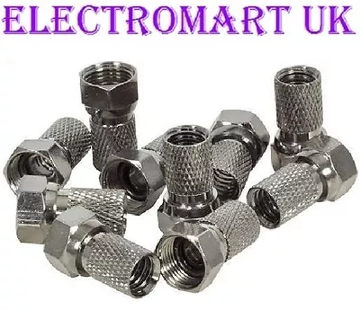 £2.48 • Buy 10 X F Connector Screw On Plug Satellite Sky Virgin  Rg6 Wf100 Ct100 Cable 