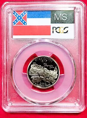 2002-S Proof Mississippi State Quarter PCGS PR69 DCAM Deep Cameo 25c • $14.56