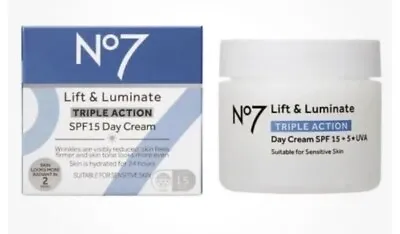 2 X No7 Lift And Luminate Triple Action Day Cream  Tub  SPF15 50ml. • £31.99