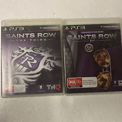 Saints Row: The Third & Saints Row IV - Sony Playstation 3 PS3 - With Manuals • $9.50