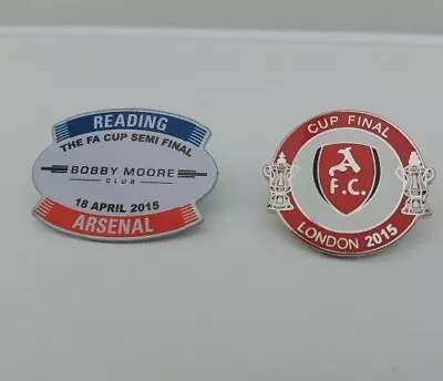 Two Arsenal FA Cup Semi & Final 2015 Pin Badges • £5.99