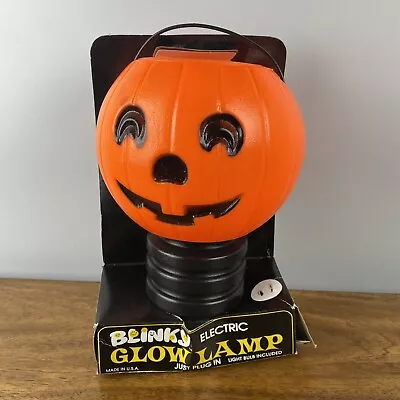 Vintage Blinky Electric Glow Lamp Halloween Pumpkin Light Up Jack O Lantern 1991 • $26.90