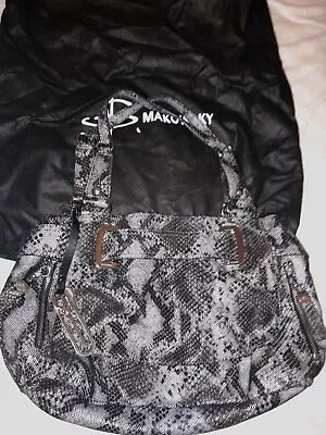 Black Snakeskin Leather B. MAKOWSKY PURSE Super Beautiful! • $14.99