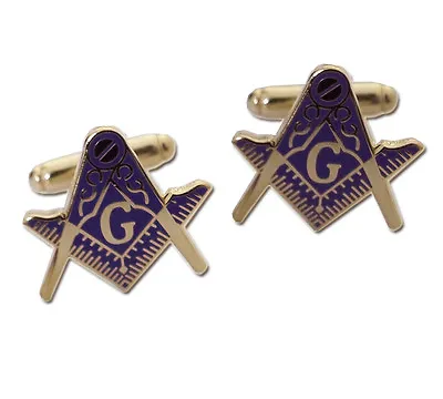 Masonic Regalia Masonic Cufflinks Blue Lodge Emblem Gold Color Freemasons Symbol • $20.99