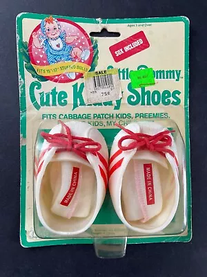 Vintage SHILLMAN Doll Shoes / CABBAGE PATCH / MY CHILD / White With Red Stripes • $9.99
